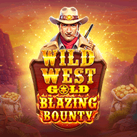 와일드 웨스트 골드 블레이징 바운티 메인 화면 - 5x5 그리드의 서부 테마 슬롯으로 스티키 와일드와 클러스터 페이가 특징